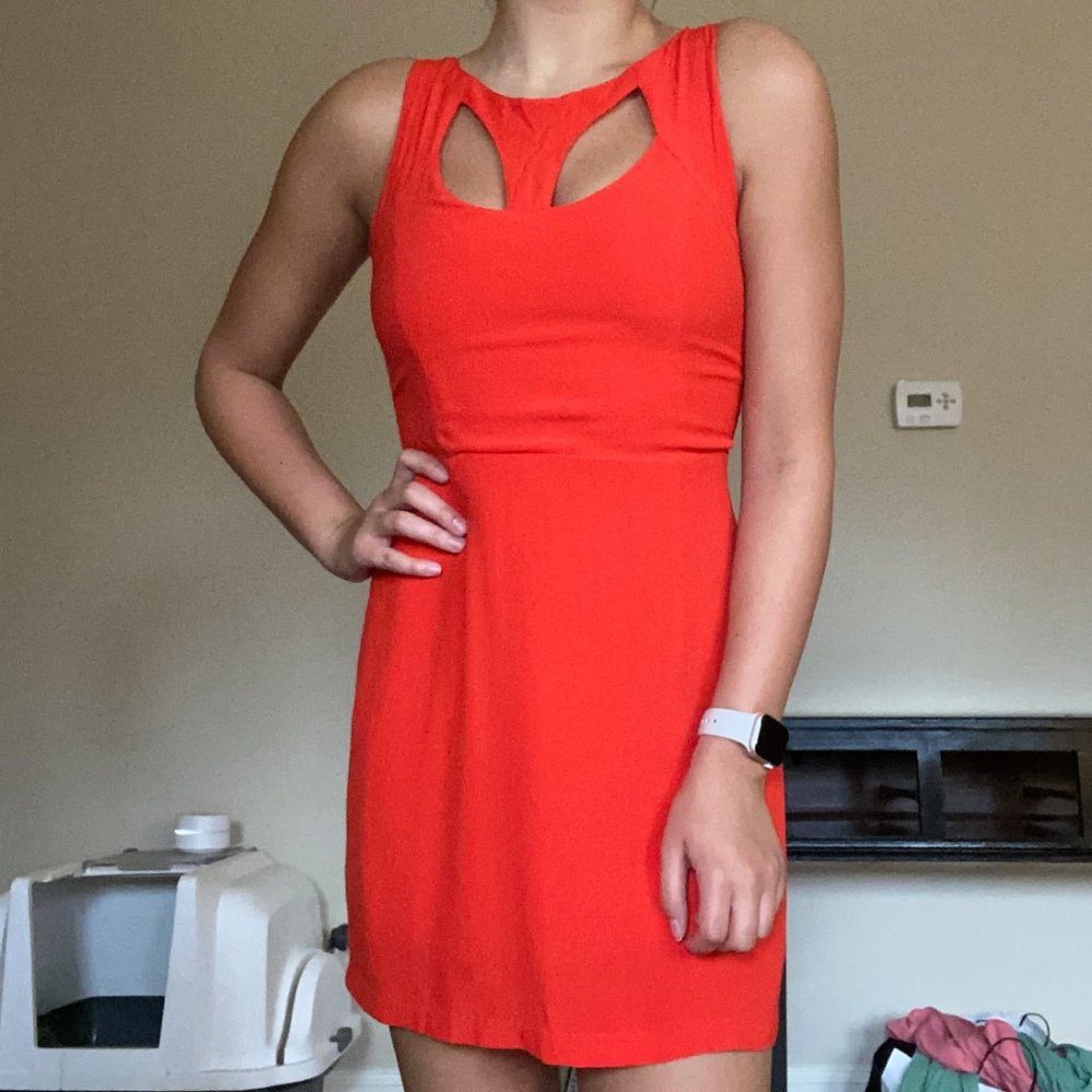 Red Dress with Cut-Outs